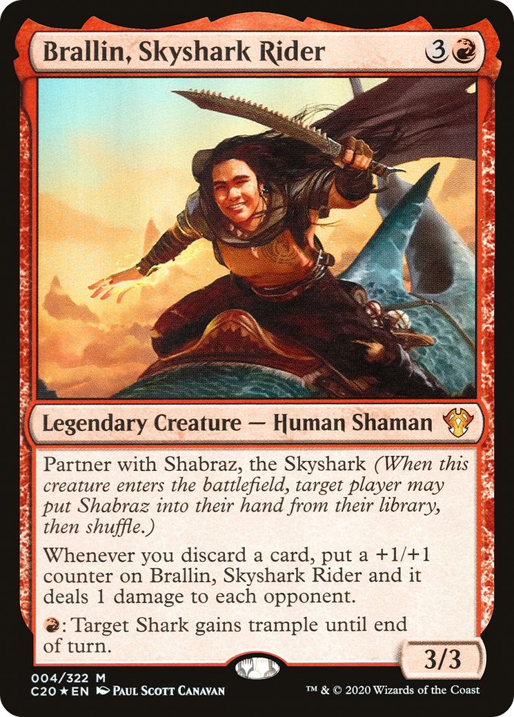 Brallin, Skyshark Rider (C20-004)  Foil - Commander 2020