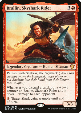 Brallin, Skyshark Rider (C20-004)  Foil - Commander 2020