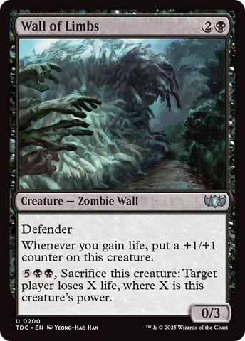 Wall of Limbs (TDC-200) - Commander: Tarkir: Dragonstorm