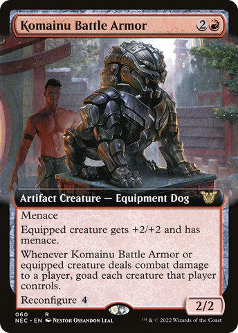 Komainu Battle Armor (Extended Art) (NEC-060)  - Neon Dynasty Commander: (Extended Art)