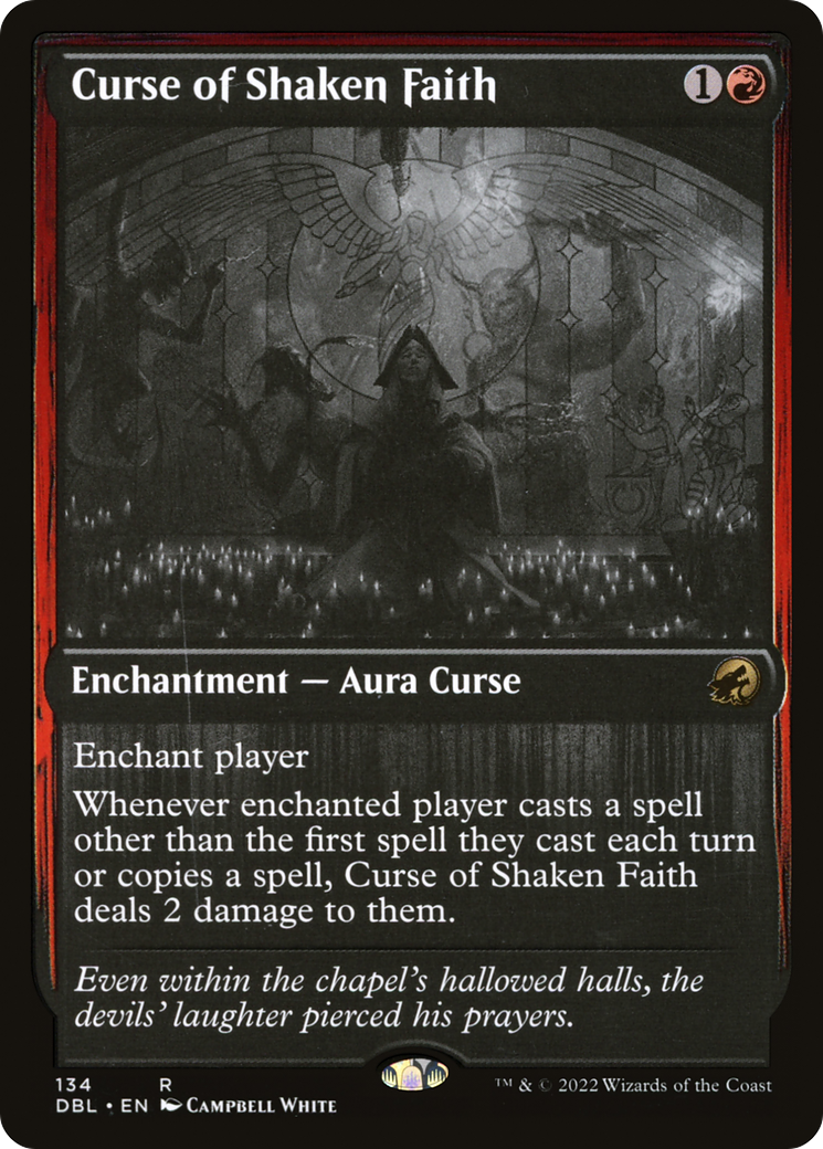 Curse of Shaken Faith (DBL-134)  Foil - Innistrad: Double Feature