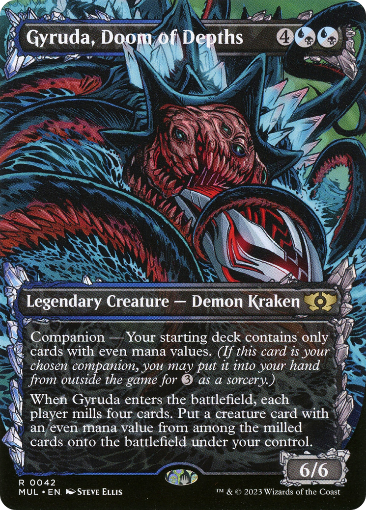 Gyruda, Doom of Depths (MUL-042)  Foil - Multiverse Legends: (Showcase) (Borderless)