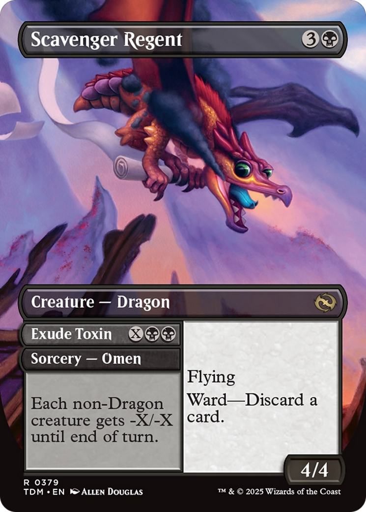 Scavenger Regent // Exude Toxin // Scavenger Regent (TDM-379) - Tarkir: Dragonstorm (Borderless) Foil
