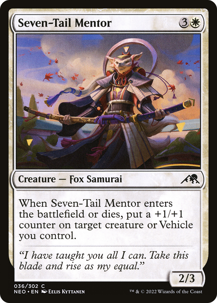 Seven-Tail Mentor (NEO-036)  Foil - Kamigawa: Neon Dynasty