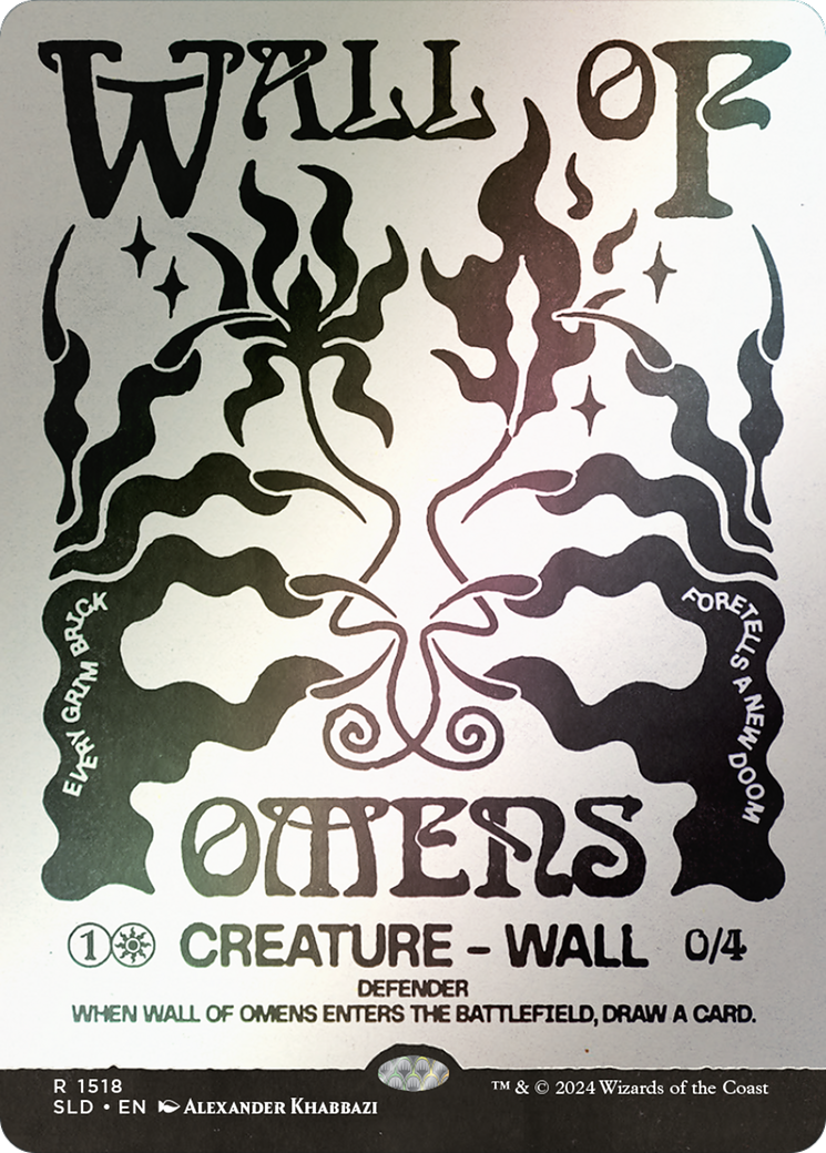 Wall of Omens (Rainbow Foil) (SLD-1518)  Foil - Secret Lair Drop: (Showcase) (Borderless)