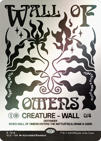 Wall of Omens (Rainbow Foil) (SLD-1518)  Foil - Secret Lair Drop: (Showcase) (Borderless)