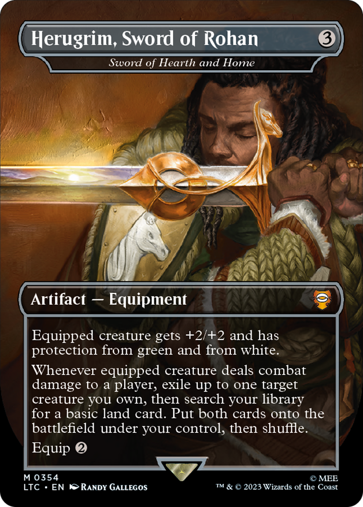 Herugrim, Sword of Rohan - Sword of Hearth and Home (LTC-354)  Foil - Tales of Middle-earth Commander / Herugrim, Sword of Rohan (Borderless)