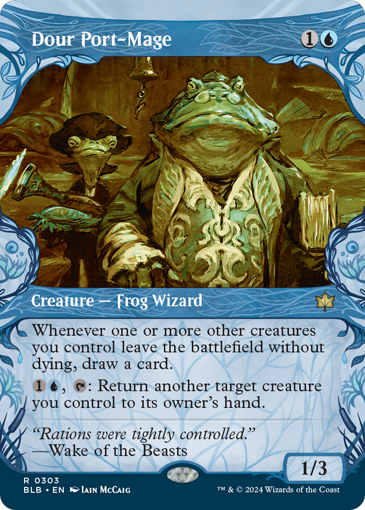 Dour Port-Mage (Showcase) (BLB-303)  Foil - Bloomburrow: (Showcase) (Borderless)