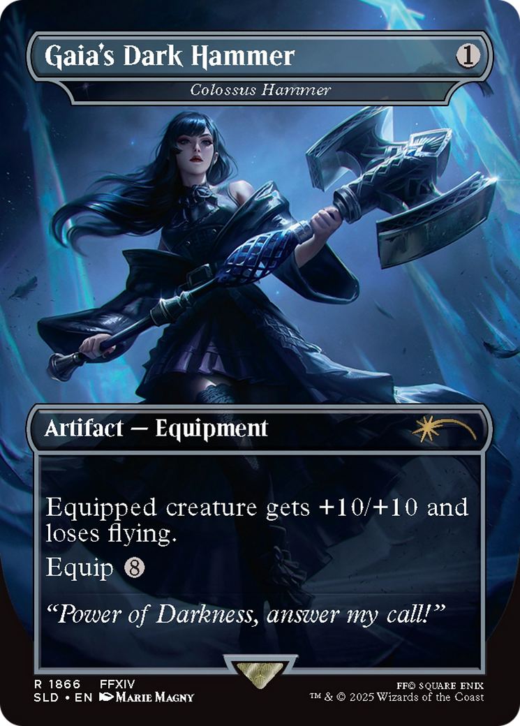 Colossus Hammer (SLD-1866) - Secret Lair Drop / Gaia's Dark Hammer (Borderless) Foil