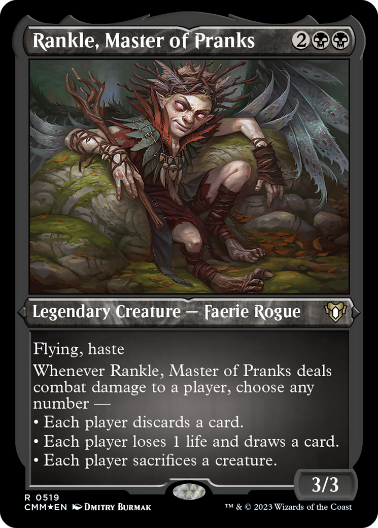 Rankle, Master of Pranks (CMM-519)  Etched Foil - Commander Masters