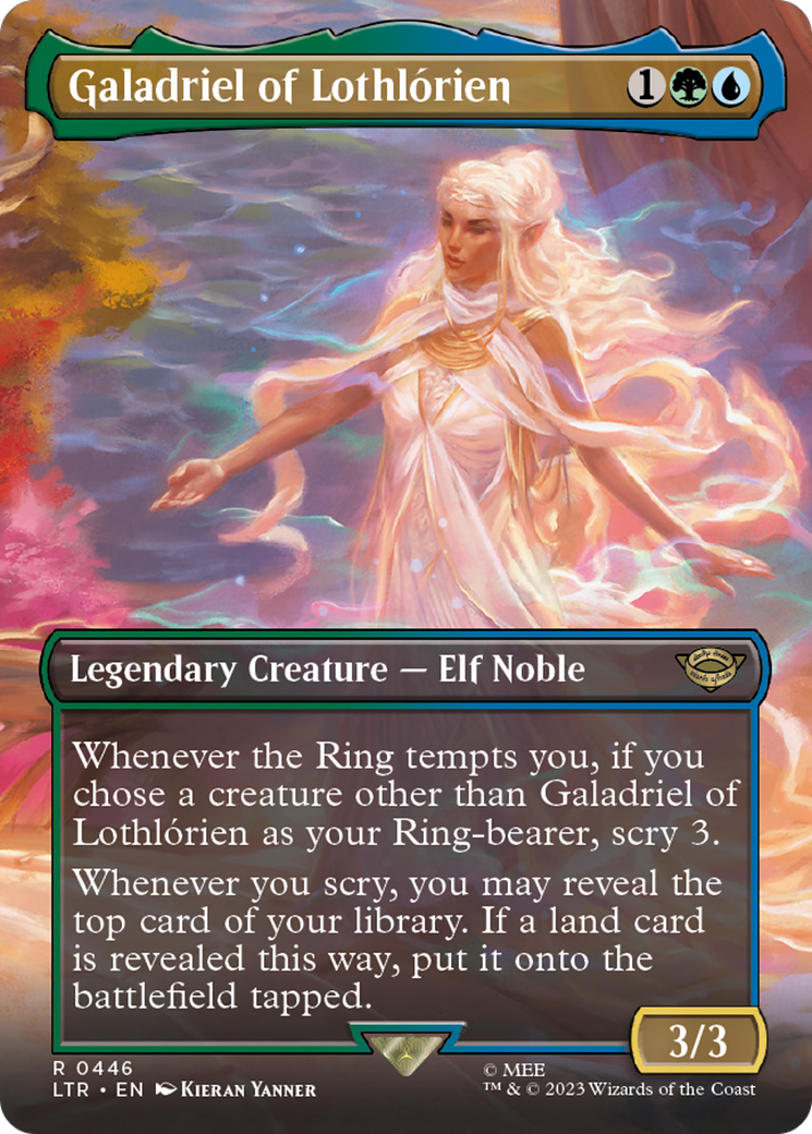 Galadriel of Lothlorien (Borderless) (LTR-446)  Foil - The Lord of the Rings: Tales of Middle-earth