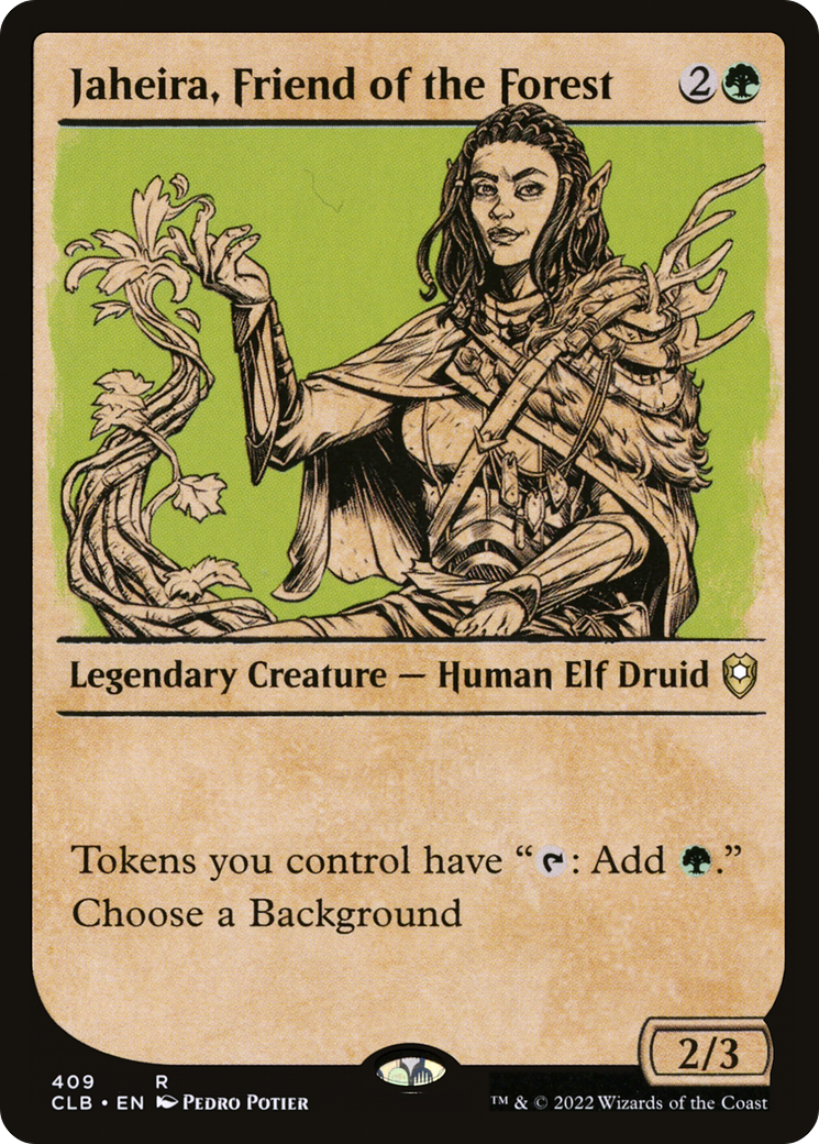 Jaheira, Friend of the Forest (Showcase) (CLB-409)  - Commander Legends: Battle for Baldur's Gate: (Showcase)