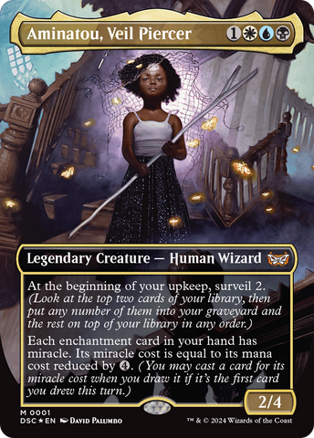 Aminatou, Veil Piercer (Borderless) (DSC-001) - Duskmourn: House of Horror Commander (Borderless) Foil