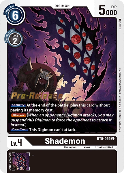 Shademon (BT5-065) - Battle of Omni Pre-Release Cards