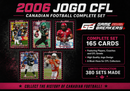 2006 Jogo CFL Complete Set of 165 Cards - 380 sets made!