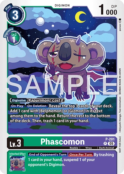 Phascomon (Store Tournament 2025 Vol.4 Participation Pack) (P-201) - Digimon Promotion Cards