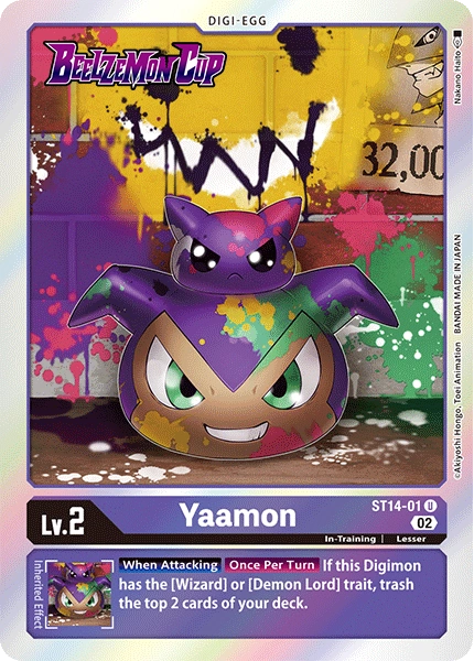 Yaamon (ST14-01) - Starter Deck 14: Beelzemon Advanced Deck Set Pre-Release Cards Foil