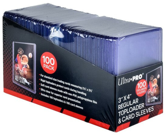 Ultra Pro 3x4 Toploaders with Sleeves 100ct
