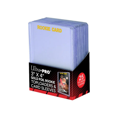 Ultra Pro 3" x 4" Gold Rookie Toploader with Sleeves