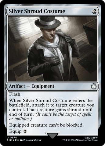Silver Shroud Costume (Surge Foil) (PIP-670) - Fallout Foil