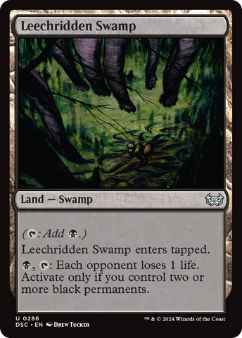 Leechridden Swamp (DSC-286)  - Duskmourn: House of Horror Commander