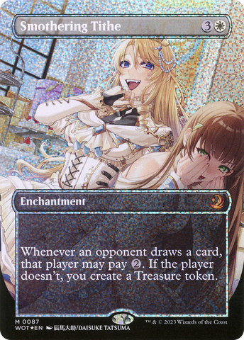 Smothering Tithe (Anime Borderless) (Confetti Foil) (WOT-087) - Wilds of Eldraine: Enchanting Tales (Borderless) Foil