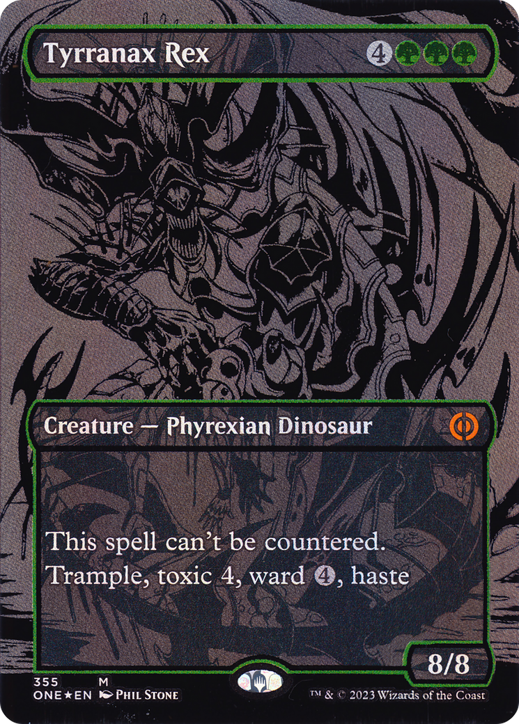 Tyrranax Rex (Oil Slick Raised Foil) (ONE-355)  Foil - Phyrexia: All Will Be One (Borderless)