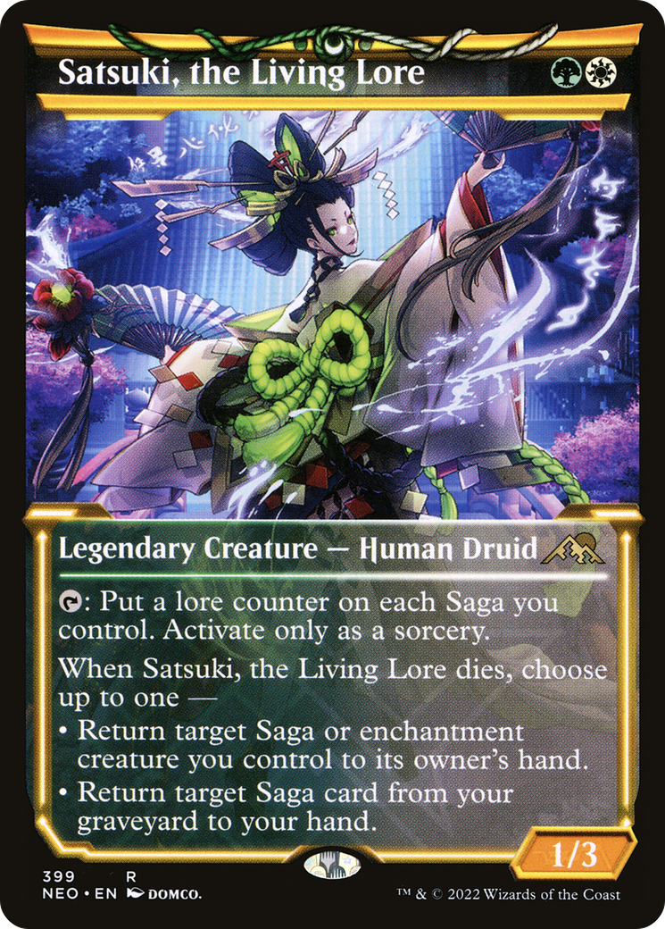 Satsuki, the Living Lore (Showcase) (NEO-399)  Foil - Kamigawa: Neon Dynasty: (Showcase)