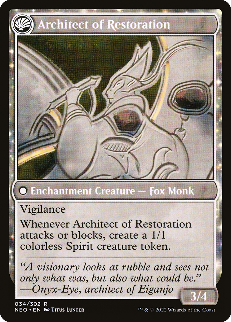 The Restoration of Eiganjo (NEO-034)  Foil - Kamigawa: Neon Dynasty: (fandfc, enchantment)