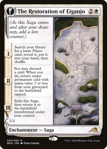 The Restoration of Eiganjo (NEO-034)  Foil - Kamigawa: Neon Dynasty: (fandfc, enchantment)