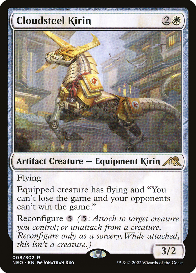 Cloudsteel Kirin (NEO-008)  Foil - Kamigawa: Neon Dynasty
