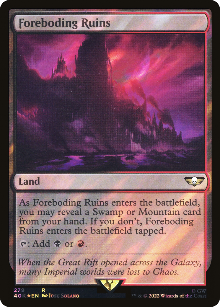 Foreboding Ruins (Surge Foil) (40K-279)  Foil - Warhammer 40,000 Commander