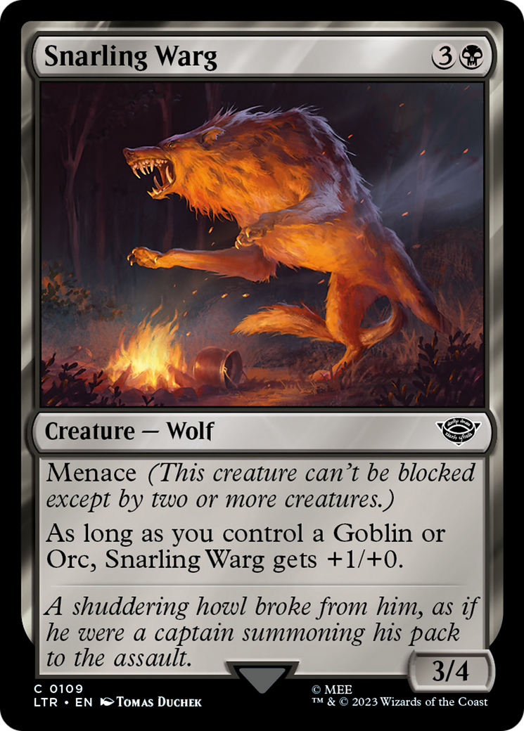 Snarling Warg (LTR-109) - The Lord of the Rings: Tales of Middle-earth Foil