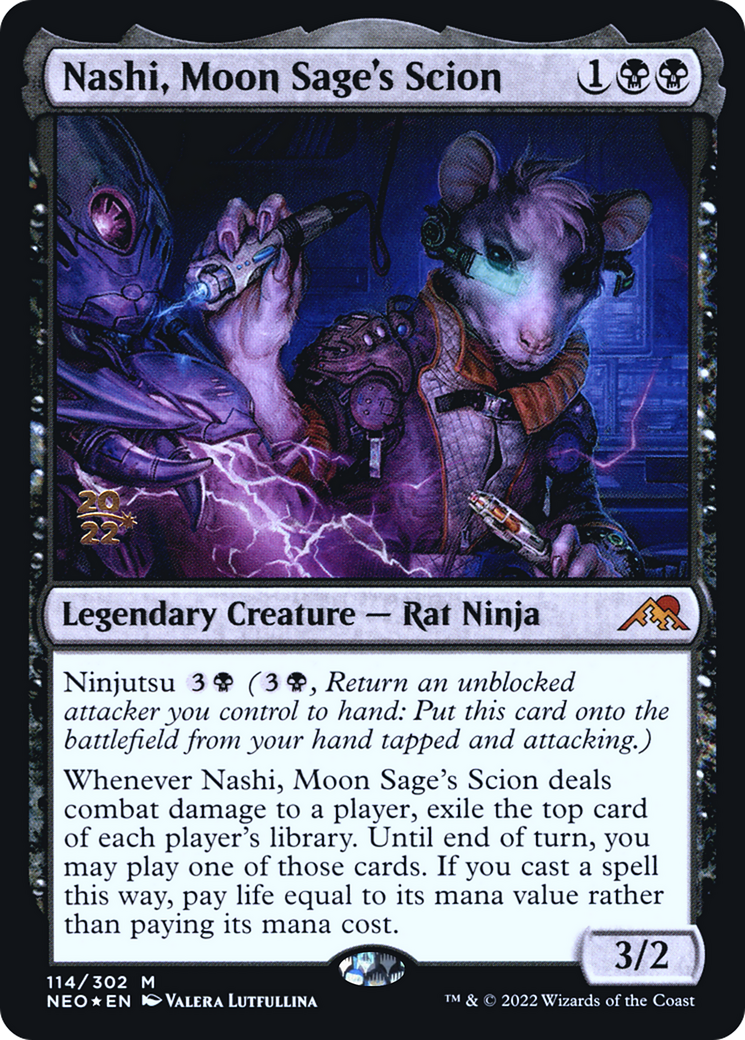 Nashi, Moon Sage's Scion (PRE-114S) - Kamigawa: Neon Dynasty Promos Foil