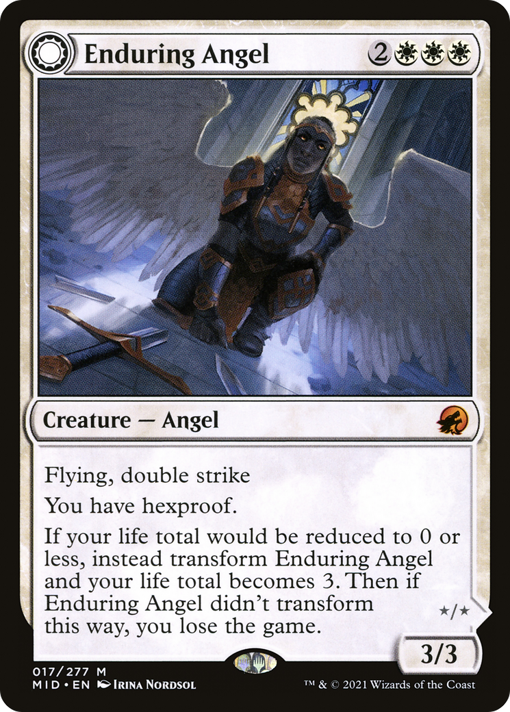 Enduring Angel (MID-017)  - Innistrad: Midnight Hunt: (Double Faced Transform)