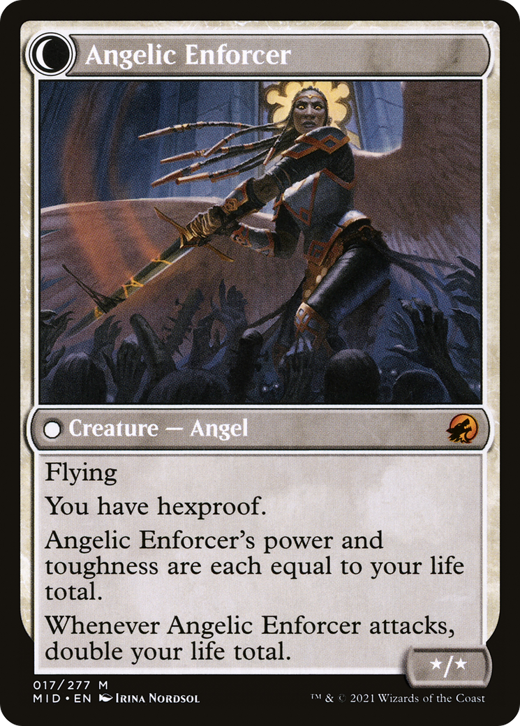 Enduring Angel (MID-017)  Foil - Innistrad: Midnight Hunt: (Double Faced Transform)