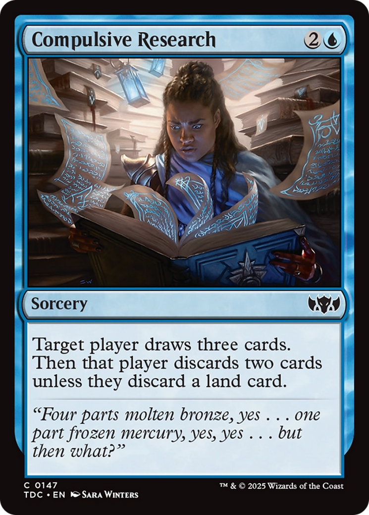Compulsive Research (TDC-147)  - Commander: Tarkir: Dragonstorm
