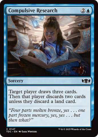 Compulsive Research (TDC-147)  - Commander: Tarkir: Dragonstorm