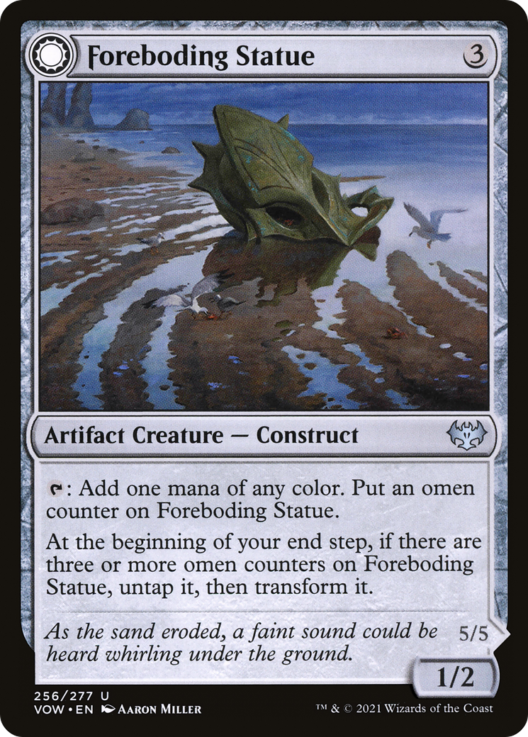 Foreboding Statue (VOW-256)  Foil - Innistrad: Crimson Vow: (Double Faced Transform)