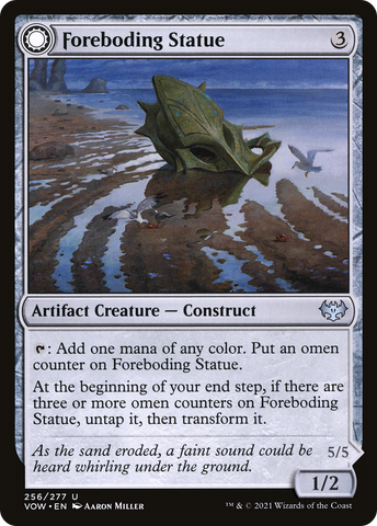 Foreboding Statue (VOW-256)  Foil - Innistrad: Crimson Vow: (Double Faced Transform)
