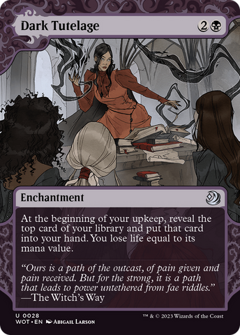 Dark Tutelage (WOT-028)  - Wilds of Eldraine: Enchanting Tales: (Showcase) (Borderless)