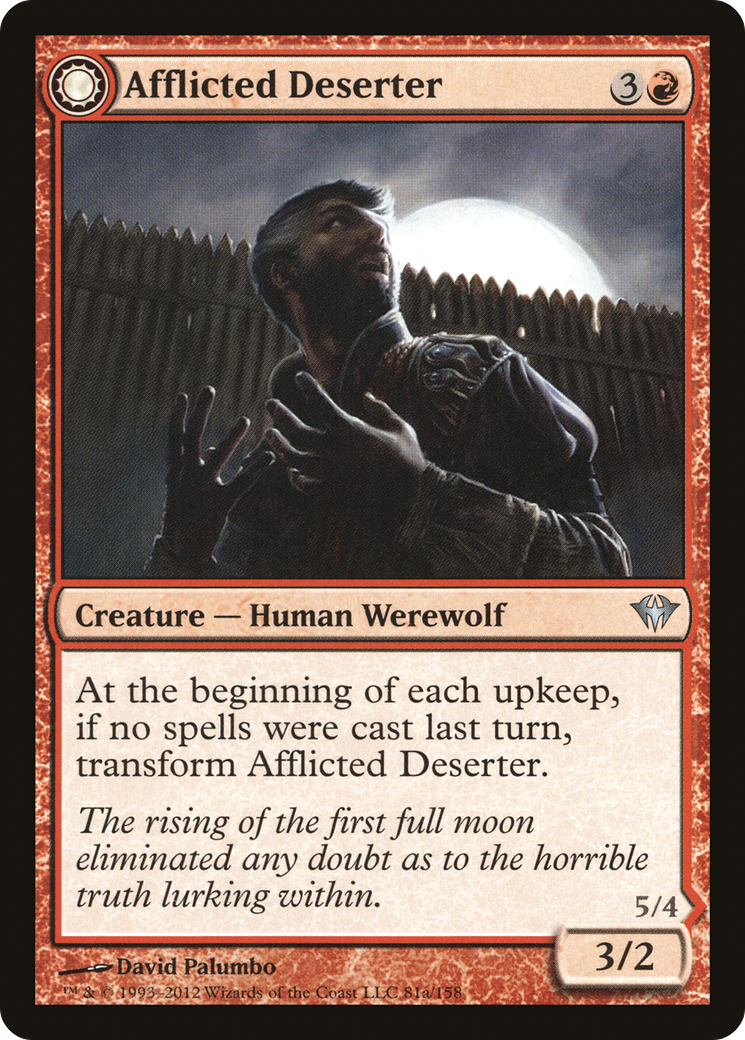 Afflicted Deserter (DKA-081)  Foil - Dark Ascension: (Double Faced Transform)