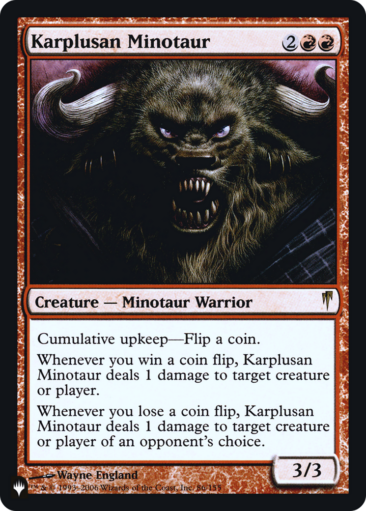 Karplusan Minotaur (LIST-086)  Foil - The List