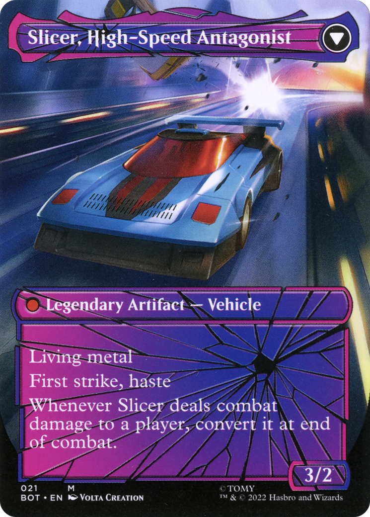 Slicer, Hired Muscle (Shattered Glass) (BOT-021) - Transformers: (shatteredglass, convertdfc) (Borderless) Foil