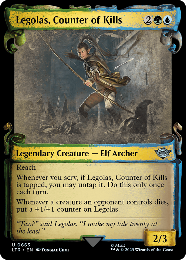 Legolas, Counter of Kills (Showcase Scrolls) (LTR-663)  - The Lord of the Rings: Tales of Middle-earth: (Showcase)