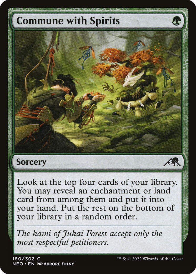 Commune with Spirits (NEO-180)  Foil - Kamigawa: Neon Dynasty