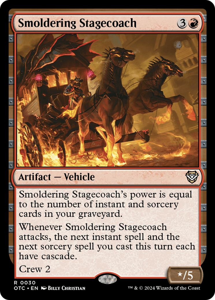 Smoldering Stagecoach (OTC-030)  - Outlaws of Thunder Junction Commander