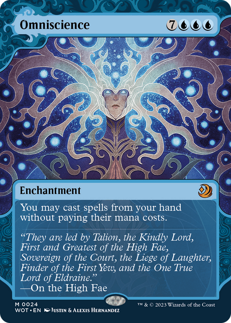 Omniscience (WOT-024)  Foil - Wilds of Eldraine: Enchanting Tales: (Showcase) (Borderless)