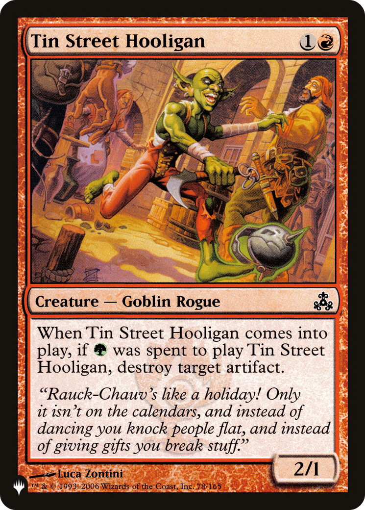 Tin Street Hooligan (LIST-GPT-78)  - The List