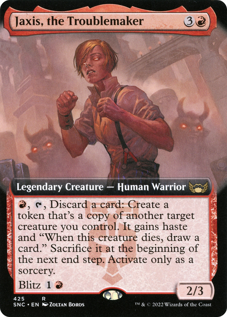 Jaxis, the Troublemaker (Extended Art) (SNC-425) - Streets of New Capenna: (Extended Art) Foil
